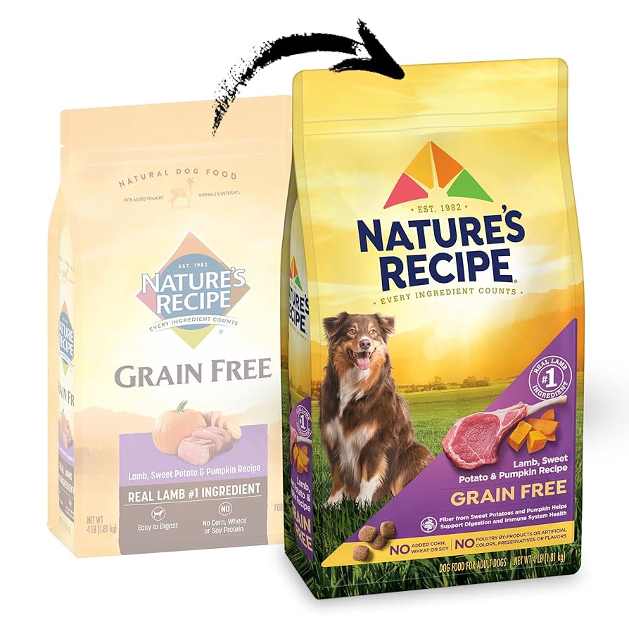 Natural Dog Food Grain Free Lamb 2kg ×2袋 Nature's Recipe Grain Free Lamb, Sweet Potato & Pumpkin